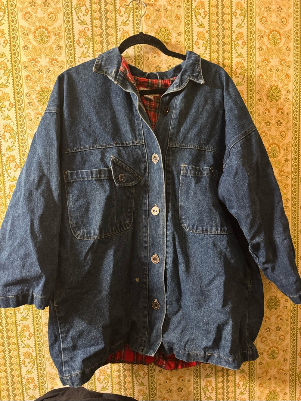 Vintage Men's Lightweight Denim Shirt Jacket Chore Coat - Dark Blue